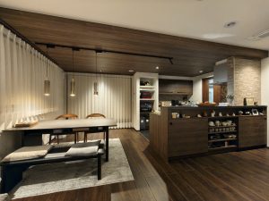 一条工務店の横並びダイニング