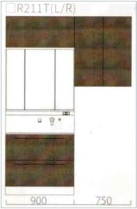 標準の洗面化粧台【R211T】