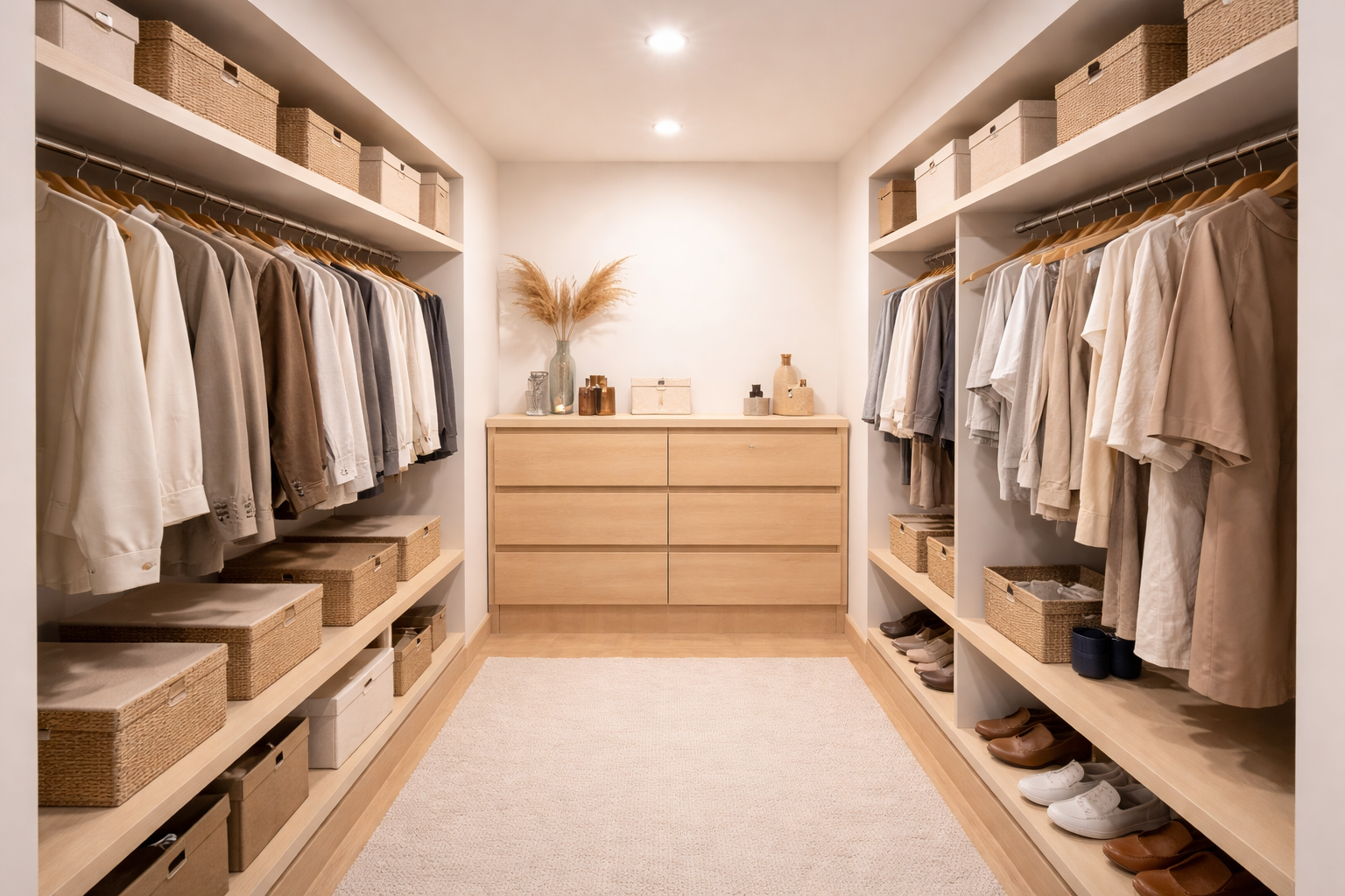 整然としたクローゼットの内部