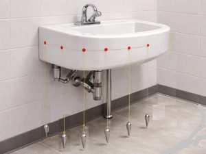 スロップシンクの曲面の型紙を造るイメージ図