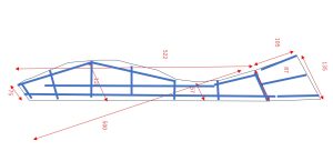 曲線の土留めに被せるデッキの根太の設計
