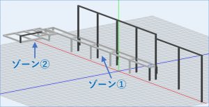 CADで描いたデッキ一体型フェンスの設計図